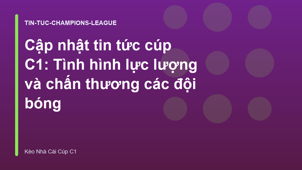 Cập nhật tin tức cúp C1: Tình hình lực lượng và chấn thương các đội bóng